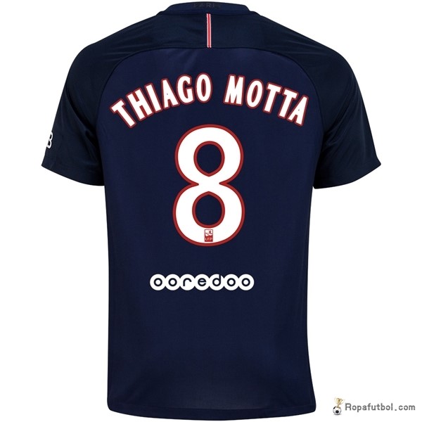 Camiseta Paris Saint Germain Replica Primera Ropa Thiago Motta 2016/17 Azul